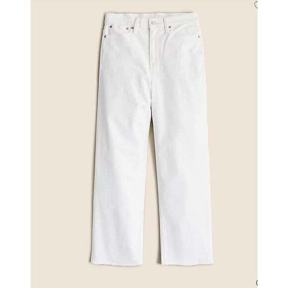 J.Crew High-Rise Slim Wide-Leg Jeans White 1996 Stretch Size 30 NWT Fair Trade - Picture 4 of 11